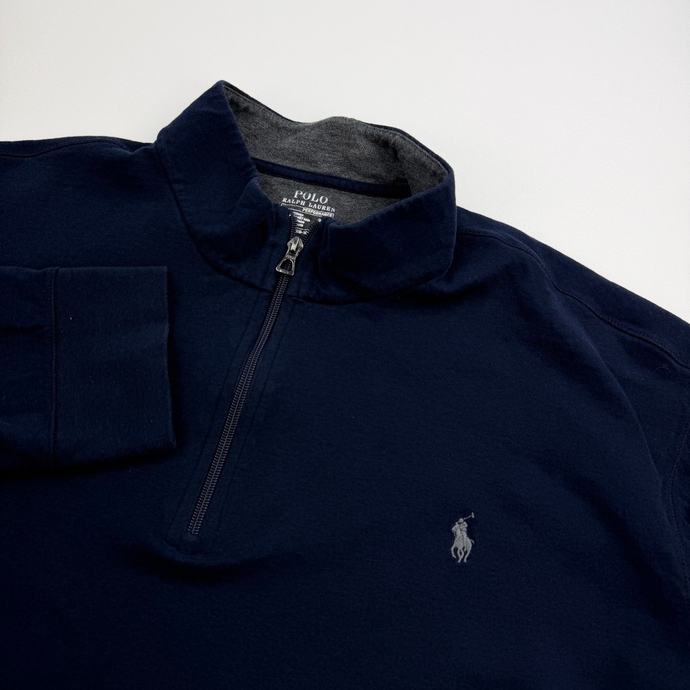 Polo Ralph Lauren Sweater Mens 3XB Blue Navy Performance 1/4 Zip Golf Pullover